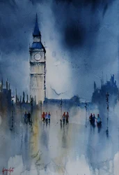 Reflexos da chuva no Big Ben