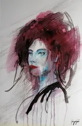 Retrato de uma mulher expressiva