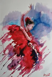 Bailarina de flamenco apaixonada