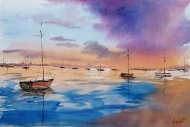 Marina Pôr-do-sol Roxo