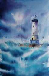 Ondas tempestuosas no farol
