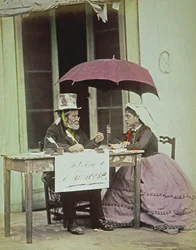 Um escritor público em Nápoles, c.1860-80 (albumen print)