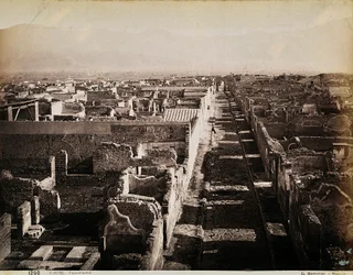 Vista aérea do sítio arqueológico de Pompeia