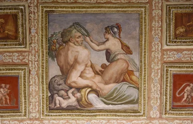 Ceres enfermagem Triptolemus, detalhe do teto Altoviti, 1553 afresco