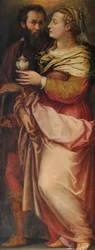 Giorgio Vasari com sua esposa Niccolosa Bacci, c. 1565