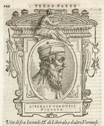 Milão, Biblioteca Braidense, Vite de piv excellent, Giorgio Vasari 1568, Liberal de Jacopo da Verona