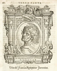 Milão, Biblioteca Braidense, Vite de piv excellent, Giorgio Vasari 1568, Francesco di Cristofano chamado Il Franciabigio