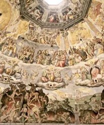 O último julgamento, detalhe da cúpula do Duomo, 1572-79