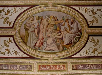 O mito de Ceres, detalhe do teto Altoviti, 1553 afresco