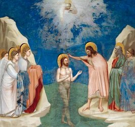 Batismo de Cristo, pormenor de Vida e Paixão de Cristo, de Giotto