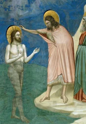 Batismo de Cristo, Detalhe da Vida e Paixão de Cristo, de Giotto