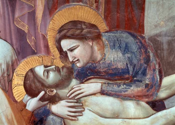 Lamentação de Cristo, detalhe da virgem (Fresco