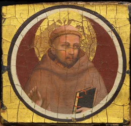 São Francisco de Assis par Giotto di Bondone (1266-1377). Tempera no painel, ca. 1320, Ente Cassa di Risparmio, Florença