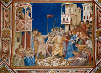 O massacre dos Inocentes. Fresco de Giotto di Bondone (1267-1337)