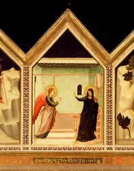 Anunciação, do reverso do Polyptych de St. Reparata do detalhe do painel central de 66558, veja também 66557-68