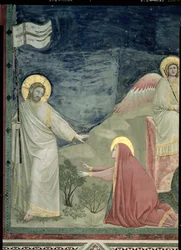 Noli me Tangere, detalhe de Cristo e Maria Madalena, c.1305