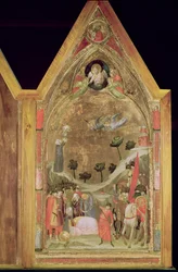 O Martírio de São Paulo, painel do lado direito do Tríptico Stefaneschi, c.1320 (têmpera no painel)