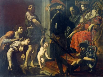 Acórdão de Salomão por Giovanni Battista Caracciolo (1578-1635), óleo sobre tela