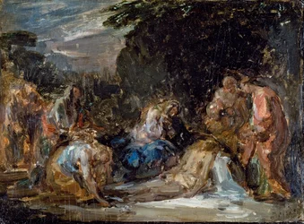 Depósito, de Giovanni Carnovali chamado Piccio (1804-1873), óleo a bordo, 21x29 cm