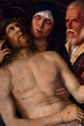 Lamentação de Cristo, cerca de 1502 (técnica mista sobre madeira de choupo)