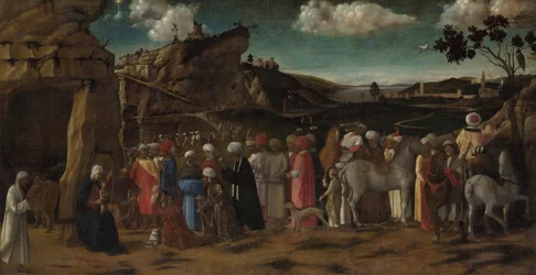 A Adoração dos Reis, c.1475-80 (óleo sobre tela)