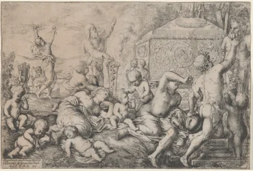 Bacanal com Altar, Fauno e Sileno