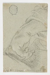 Desenho, Estudo: Uma mão esquerda numa posição inclinada, ca. 1650