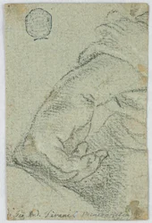 Desenho, Estudo: Uma mão esquerda numa posição inclinada, ca. 1650