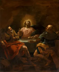 Capela do SS Sacramento, Segundo vão lado sul, Giovanni Antonio Borroni, Jantar de Emaús 1750
