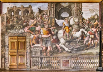 Alexandre o Grande domar Bucephalusm 1519 (fresco)