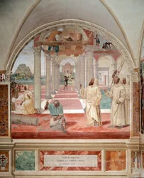 Bento construiu doze mosteiros frescos do claustro produzidos por Antonio Bazzi dit il Sodoma (1477 - 1549) relatando a vida de São Bento de Nursie (480 - 567) fundador da Ordem de Bento 1503 - 1508 Abadia de Monte Oliveto Maggiore, Flor