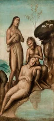 Polifemo descobrindo Galatea e Acis, depois de 1500 (óleo sobre tela)