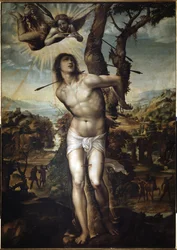 Pintura San Sebastian de Giovanni Antonio Bazzi dit Sodoma (1477-1549) 1525 Florence, Palazzo Pitti