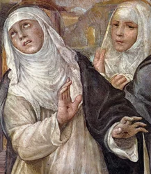 O êxtase de Santa Catarina, pormenor, 1526