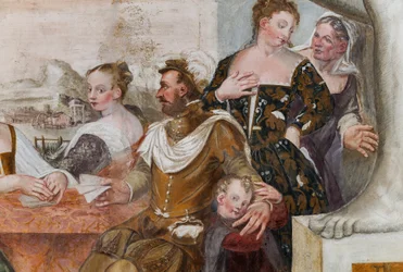 Jogo de cartas, salão principal, c.1570 (fresco)