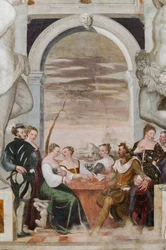 Jogo de Cartas, Salão Principal, c.1570 (fresco)