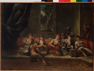 O harém, cena turca - óleo sobre tela
