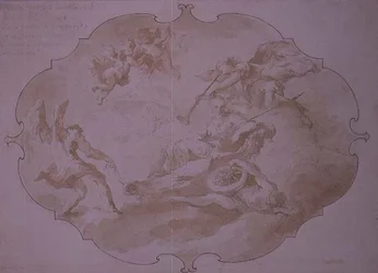 Triunfo da Virtude Militar, c.1750 (caneta e lavagem)