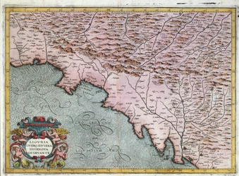 Mapa da Região da Ligúria Oriental, Por Giovanni Antonio Magini, Bolonha, Gravura em cobre