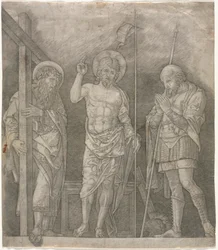 Cristo ressuscitado entre os santos André e Longino