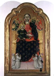 Madonna and Child (tempera no painel)