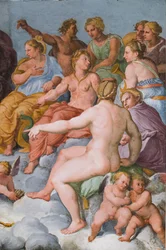 A Assembléia dos Deuses, detalhe de 3606292, c.1560 (fresco)