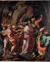 A Captura de Cristo Pintura de Giovanni Battista Castello chamada Il Bergamasco (ca. 1500/1509-1569)
