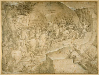 The Road to Calvary (caneta e tinta castanha com lavagem castanha)