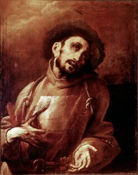 São Francisco de Assis em êxtase Pintura de Giovan (Giovanni) Battista Crespi dit Il Cerano (ca. 1575-1632) Dim. 93,5x74 cm Milão, Pinacoteca di Brera