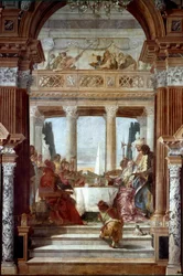 Banquete de António e Cleópatra, fresco de Giambattista Tiepolo (1696-1770), 1747-1748, Veneza, Palazzo Labia