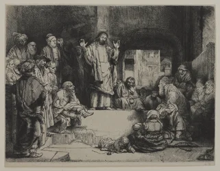 Pregação de Cristo (La Petite tombe), c.1652 (gravura, ponta seca e buril em papel vegetal montado em papel vegetal)