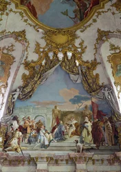 Pormenor do fresco do teto, Sala do Imperador Kaisersaal, Residência de Wuerzburg ... (fresco)