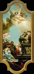 Construção de uma estátua para um imperador (pintura sobre tela)