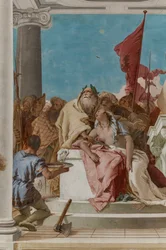 Palazzina (Pequeno Edifício), o hall de entrada: "O Sacrifício da Afigenia", detalhe